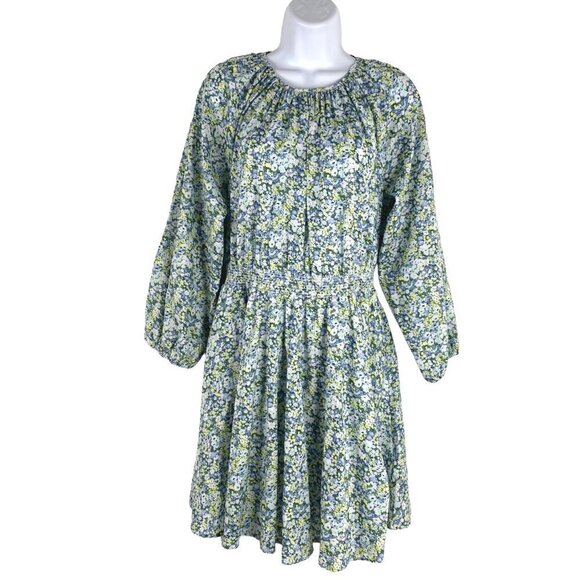 J. Crew Liberty Palermo Smocked Waist Mini Dress Thorpe Hill Small NWT DR-1250 - Picture 1 of 15